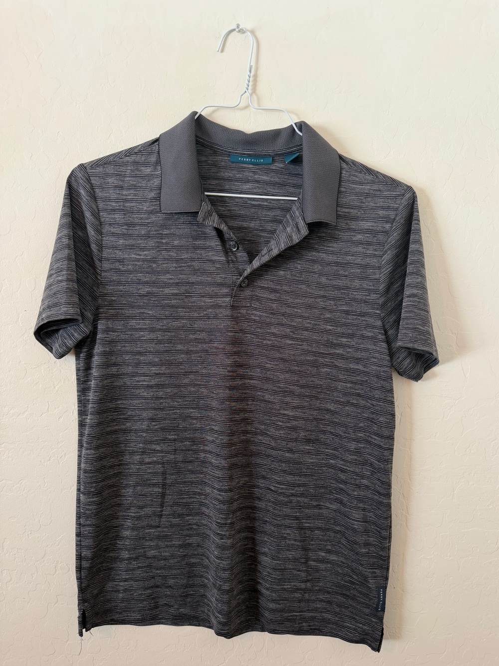 Perry Ellis Men's Heathered Charcoal Polo